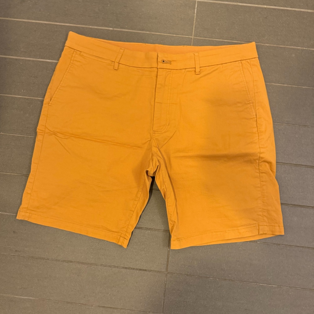 Mango Orange Flat Front Men Shorts